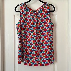 Kate Spade New York Geometric Colorful Sleeveless Top Size Large